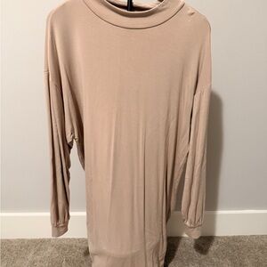 Express Taupe Long Sleeve Turtleneck Dress